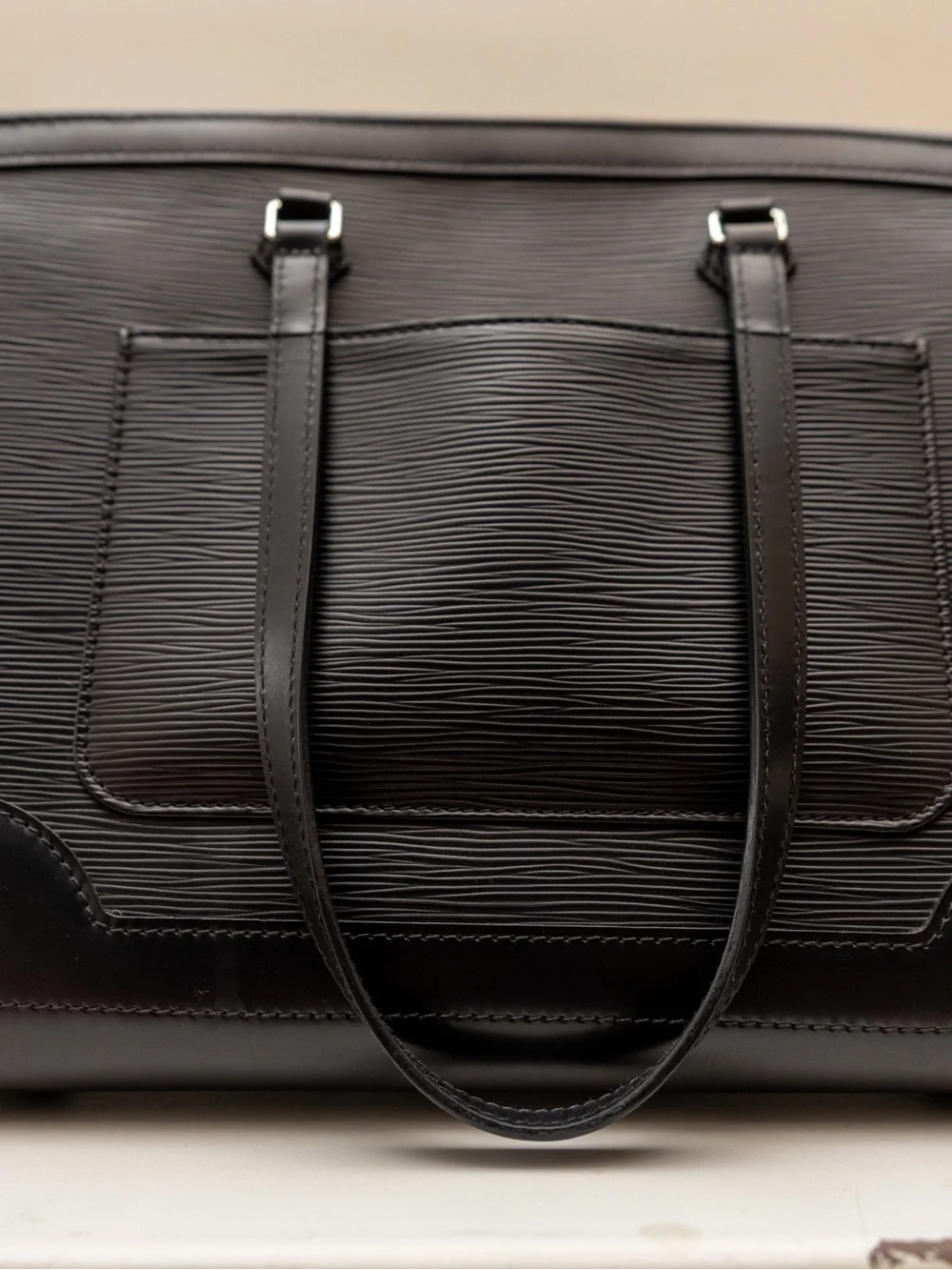 Louis Vuitton Black Shoulder Bag with Silver  Hardware